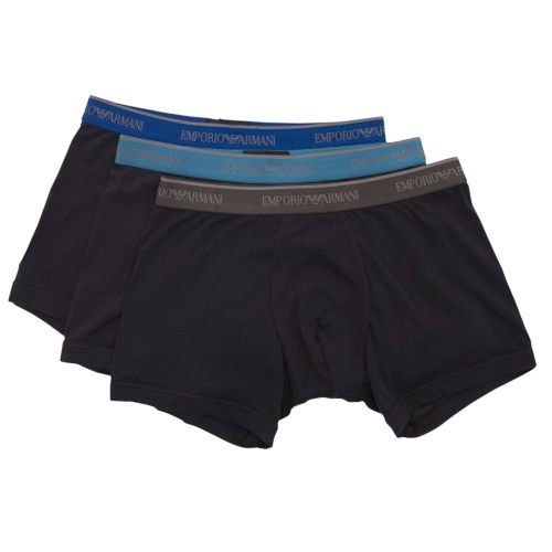 Mens Marine Logo Band 3 Pack Boxers 15073 by Emporio Armani from Hurleys