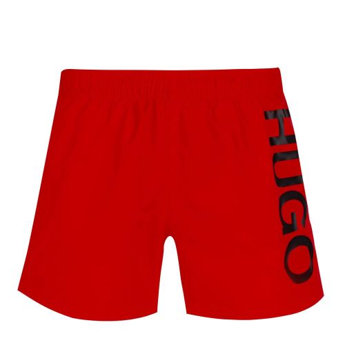Mens Red Abas Logo Swim Shorts 83997 by HUGO from Hurleys