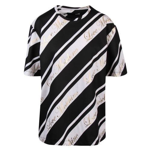 Womens Black Logo Stripe S/s T Shirt 57940 by Love Moschino from Hurleys
