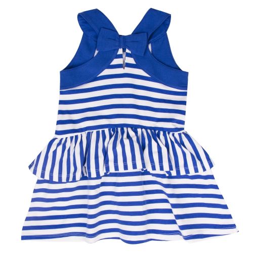 Girls Blue Stripe Ruffle Dress 40178 by Mayoral from Hurleys