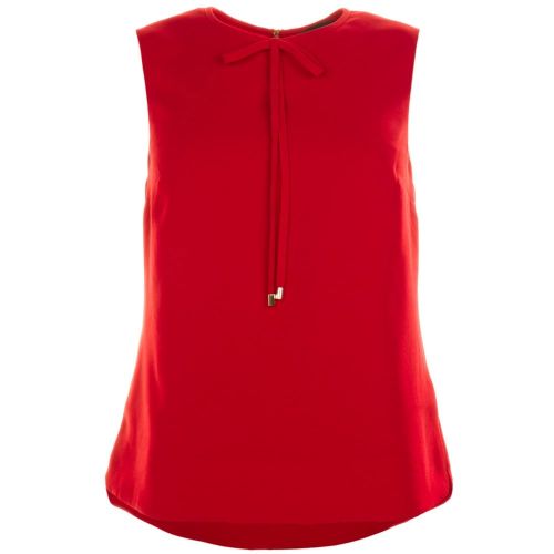 Womens Bright Red Natalle Crepe Sleeveless Bow Top 61983 by Ted Baker from Hurleys