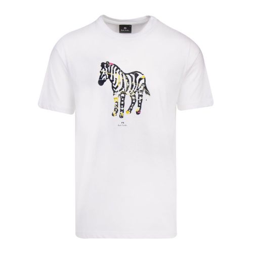 Mens White Graffiti Zebra Regular Fit S/s T Shirt 92641 by PS Paul Smith from Hurleys