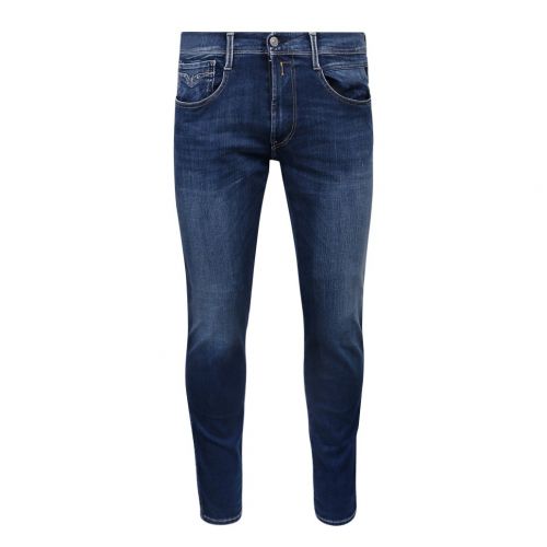 Mens Mid Blue Anbass Hyperflex Slim Fit Jeans 102244 by Replay from Hurleys