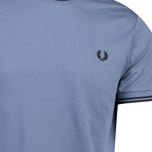 Mens Ash Blue Twin Tipped S/s T Shirt 102870 by Fred Perry from Hurleys