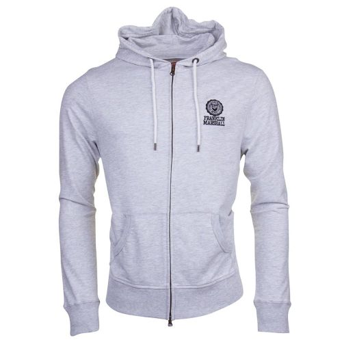Mens Light Grey Melange Hooded Sweat Top 7789 by Franklin + Marshall from Hurleys