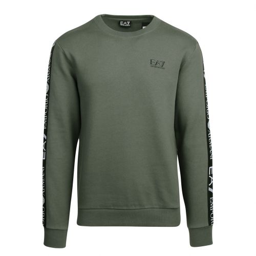 Mens Grey Tape Crew Sweat Top 76978 by EA7 from Hurleys