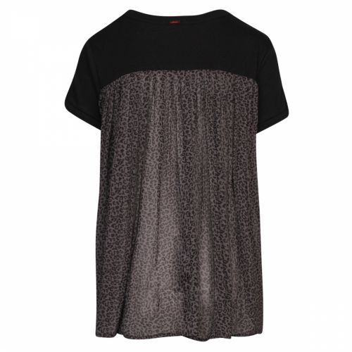 Womens Black Animal Pleated S/s T Shirt 40706 by Replay from Hurleys