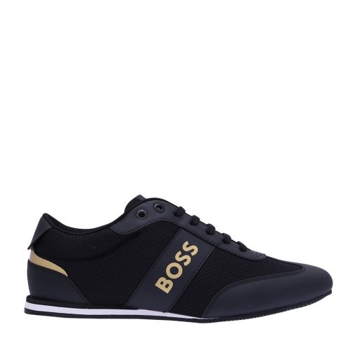 Mens Black/Gold Rusham_Lowp Trainers 104934 by BOSS from Hurleys