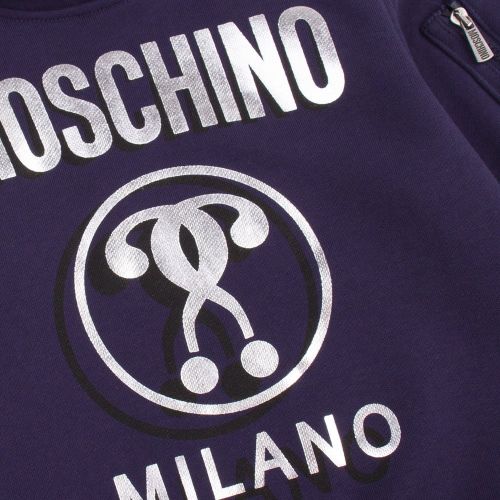 Boys Navy Shadow Logo Hoodie 91197 by Moschino from Hurleys