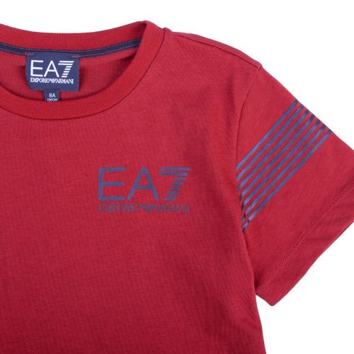 Boys Red Train 7 Lines S/s T Shirt 97616 by EA7 from Hurleys
