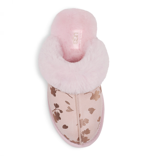 Womens Seashell Pink Scuffette II Floral Foil Slippers 84536 by UGG from Hurleys
