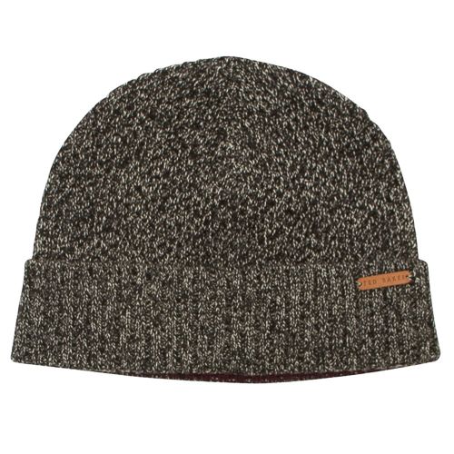 Mens Charcoal Kaphat Knitted Beanie Hat 16423 by Ted Baker from Hurleys