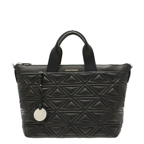 Womens Black Quilted Large Tote Bag 29104 by Emporio Armani from Hurleys