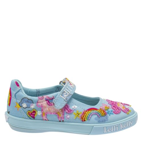 Girls Blue Unicorn Dolly Shoes (24/33) 39328 by Lelli Kelly from Hurleys