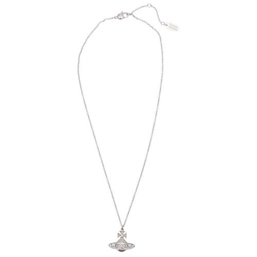 Womens Silver and Crystal Minnie Bas Relief Pendant Necklace 24740 by Vivienne Westwood from Hurleys