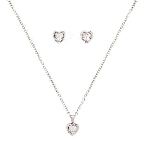 Womens Silver/Crystal Hadeya Heart Necklace & Earrings Gift Set 82707 by Ted Baker from Hurleys