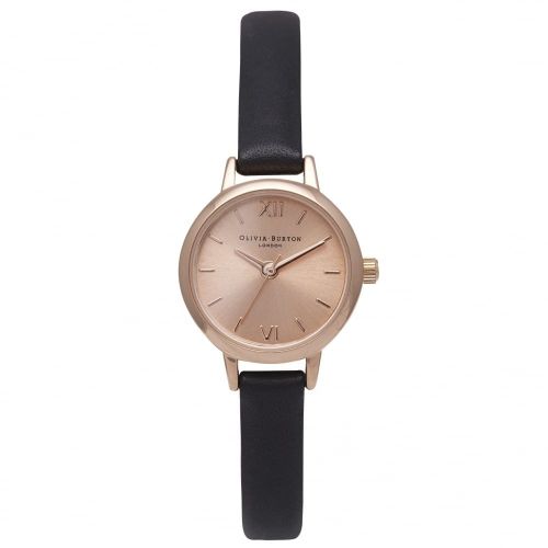 Womens Black & Rose Gold Mini Dial Watch 35407 by Olivia Burton from Hurleys