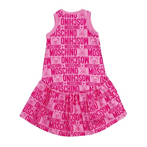 Girls Fuchsia Toy Printed Sleeveless Dress 82017 by Moschino from Hurleys