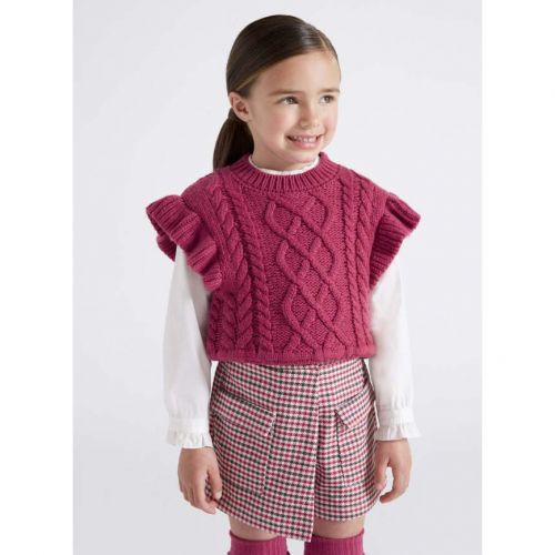 Kids Raspberry Knitted Vest 111243 by Mayoral from Hurleys