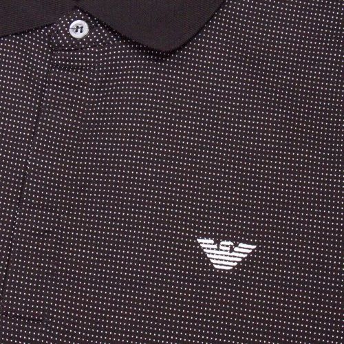 Mens Black Branded Textured S/s Polo Shirt 55515 by Emporio Armani from Hurleys