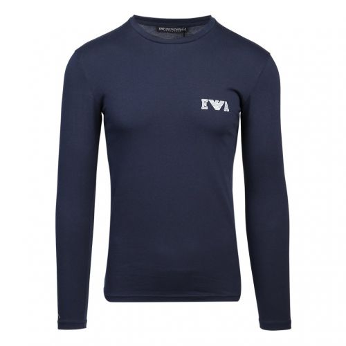 Mens Navy Bold Monogram Slim Fit L/s T Shirt 101517 by Emporio Armani Bodywear from Hurleys