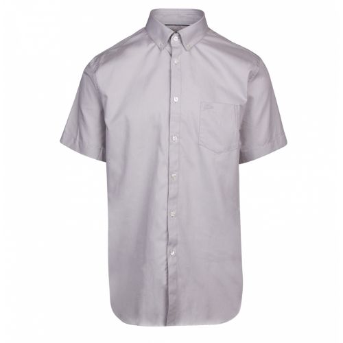 Mens Pale Grey Stretch Poplin Regular Fit S/s Shirt 38520 by Lacoste from Hurleys