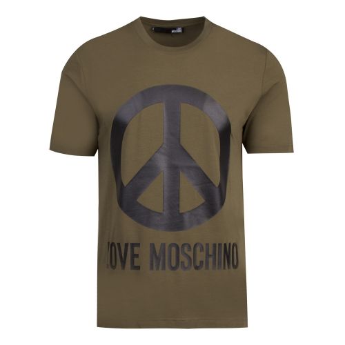 Mens Green Branded Peace S/s T Shirt 56804 by Love Moschino from Hurleys