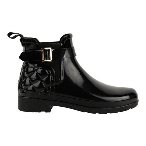 Hunter Boots Womens Black Refined Chelsea Quilt Gloss