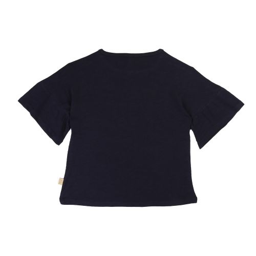 Girls Navy Glitter Logo Ruffle Sleeve S/s T Shirt 36540 by Marc Jacobs from Hurleys
