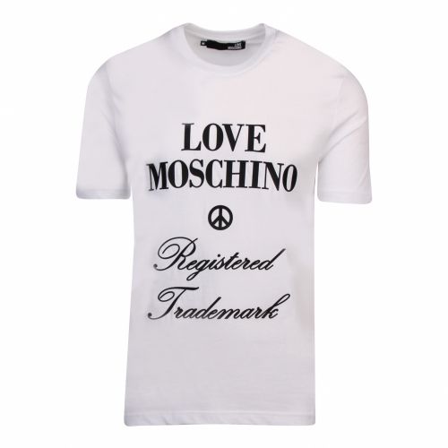 Mens Optical White Registered Logo Regular Fit S/s T Shirt 47862 by Love Moschino from Hurleys