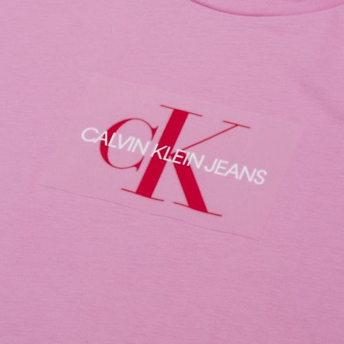 Womens Begonia Pink Flocked Monogram Slim Fit S/s T Shirt 34651 by Calvin Klein from Hurleys