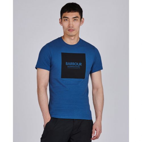 Mens Mid Blue Block S/s T Shirt 83050 by Barbour International from Hurleys