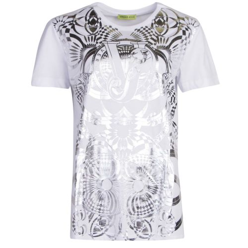 Womens White Foil Print S/s T Shirt 21745 by Versace Jeans from Hurleys