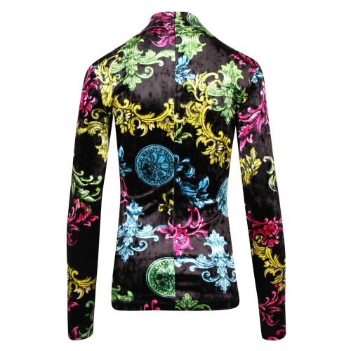 Womens Black Baroque Mix Print Polo Neck Top 49046 by Versace Jeans Couture from Hurleys