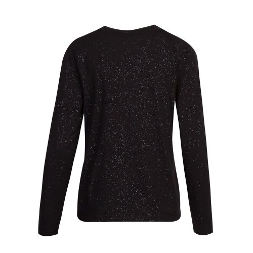 Womens Black Stardust Cotton L/s T Shirt 78949 by Emporio Armani Bodywear from Hurleys