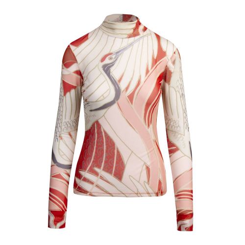 Womens Natural/Red Diliona Print Mesh L/s T Shirt 84042 by HUGO from Hurleys