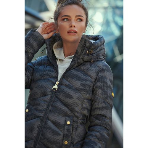 Womens Chrome Motegi Hooded Quilted Jacket 95216 by Barbour International from Hurleys
