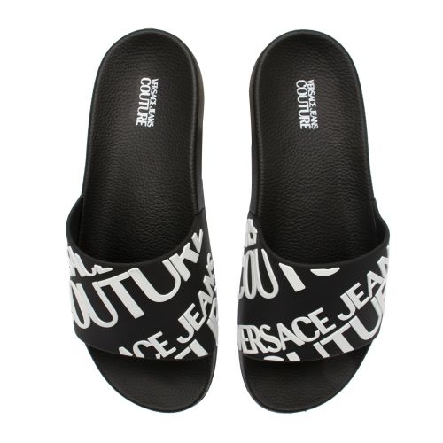 Mens Black Branded Logo Slides 51172 by Versace Jeans Couture from Hurleys