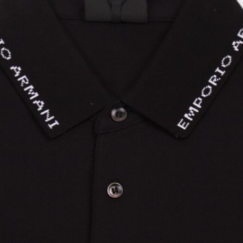Mens Black Branded Collar Trim S/s Polo Shirt 55524 by Emporio Armani from Hurleys