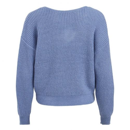 Womens English Manor Blue Viglacy Lace Knitted Jumper 100843 by Vila from Hurleys