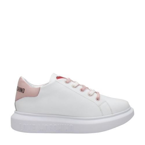 Womens White/Pink Chunky Trainers 88964 by Love Moschino from Hurleys