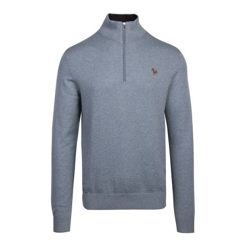 Mens Ice Blue Zebra Half Zip Knitted Jumper 92612 by PS Paul Smith from Hurleys