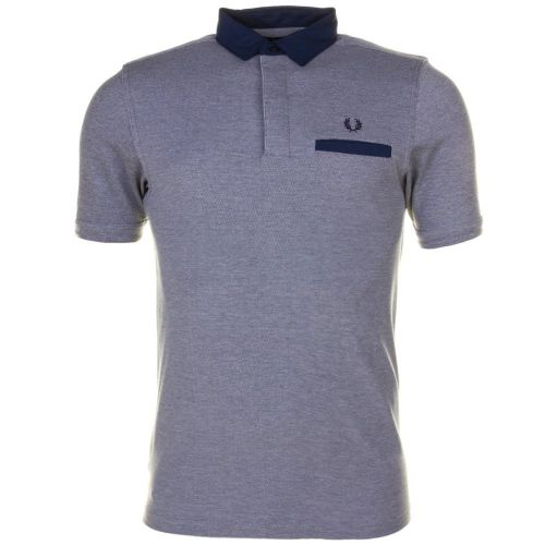 Mens Dark Carbon Oxford Trim S/s Polo Shirt 60189 by Fred Perry from Hurleys