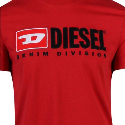 Mens Ribbon Red T-Diegor-Div S/s T Shirt 110693 by Diesel from Hurleys