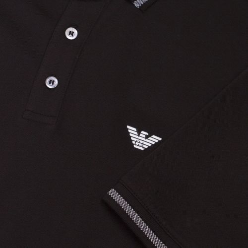 Mens Black Branded Tipped S/s Polo Shirt 37019 by Emporio Armani from Hurleys