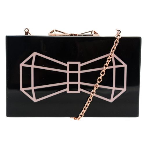 Womens Black Bowwe Bow Glitter Resin Clutch Bag 68559 by Ted Baker from Hurleys