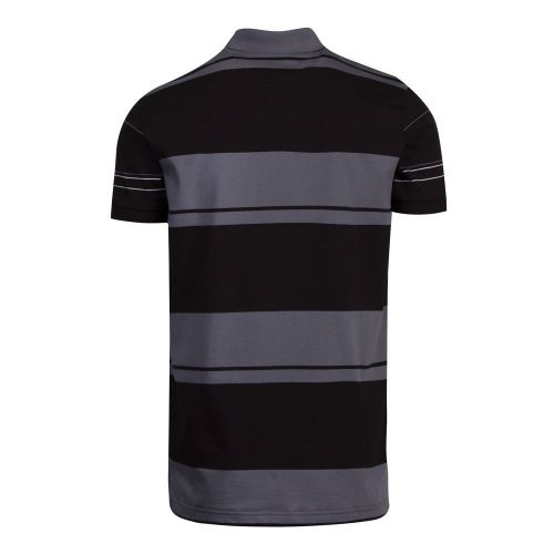Athleisure Mens Black Pavel Stripe S/s Polo Shirt 80794 by BOSS from Hurleys