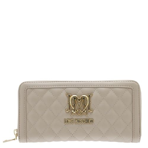 Womens Taupe Quilted Logo Purse 21497 by Love Moschino from Hurleys
