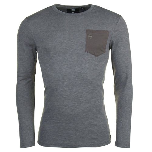 Mens Grey Classic Regular Pocket L/s Tee Shirt 6525 by G Star from Hurleys