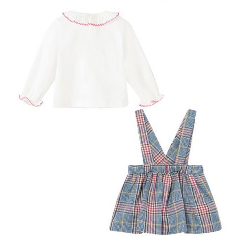 Infant Blue Plaid Pinafore & T Shirt Dress 92196 by Mayoral from Hurleys